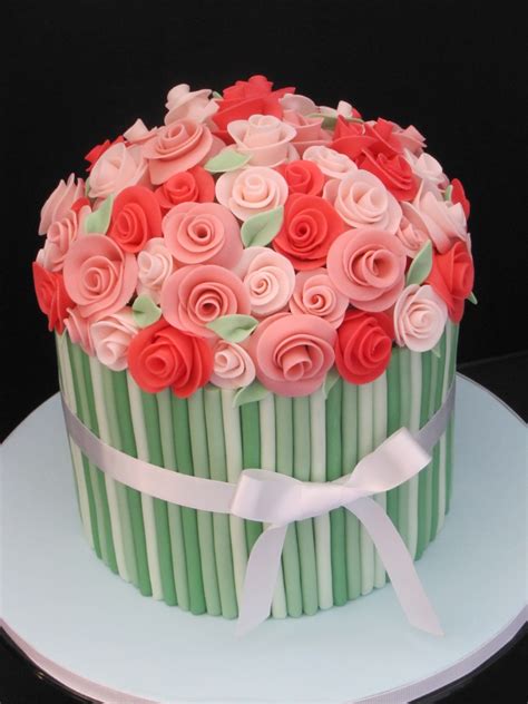 Order beautiful bouquet of flowers to wish happy birthday. Flower Bouquet Birthday Cake - CakeCentral.com