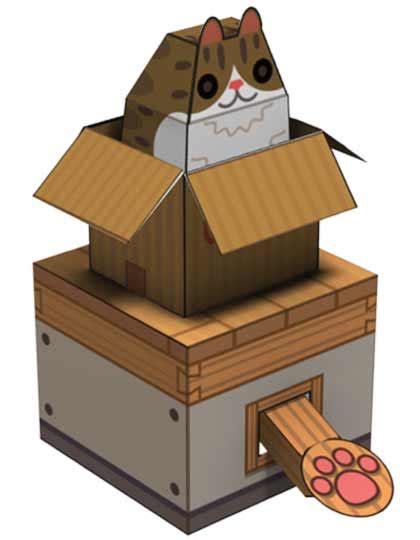 Internet Box Cat Papercraft Papercraft Paradise Papercrafts Paper