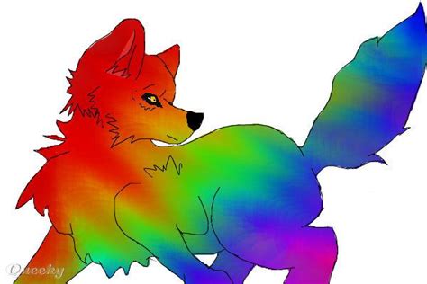 Rainbow Wolf Rainbow Wolf ← A Fantasy Drawing By Likatrata Queeky