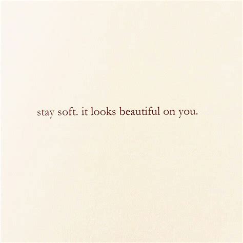 Stay Soft It Looks Beautiful On You Quote Aesthetic Aesthetic