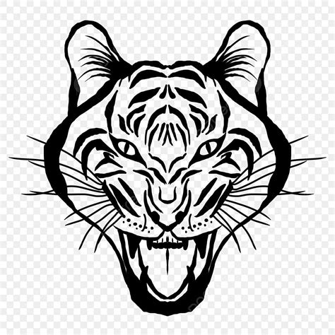 Black And White Tiger Face Tiger Drawing Face Drawing Tiger Face