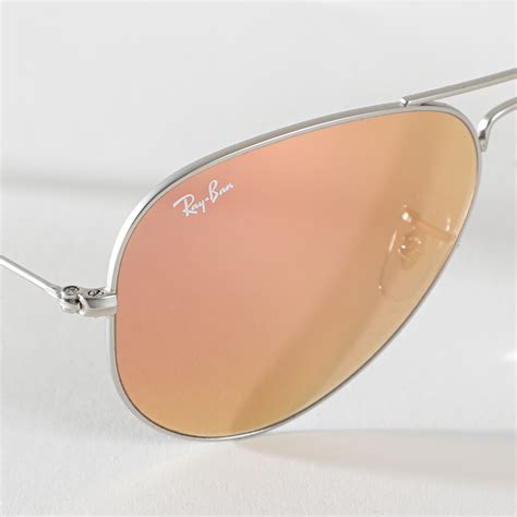 Ray Ban Lunettes De Soleil Aviator Flash 3025 Aluminium Rose