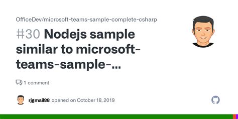 Nodejs Sample Similar To Microsoft Teams Sample Complete Csharp · Issue