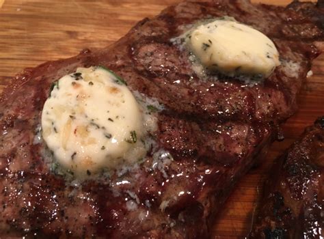 Ny Strip Steak With Rosemary Garlic Compound Butter She Cooks With Help
