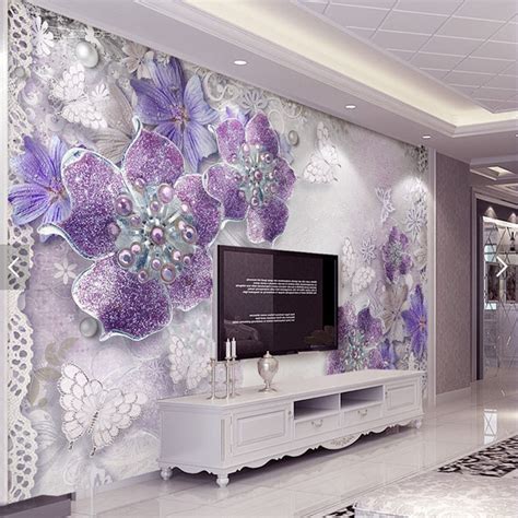 Large Custom Flower Murals For Living Room Tv Background 3d Wall Murals