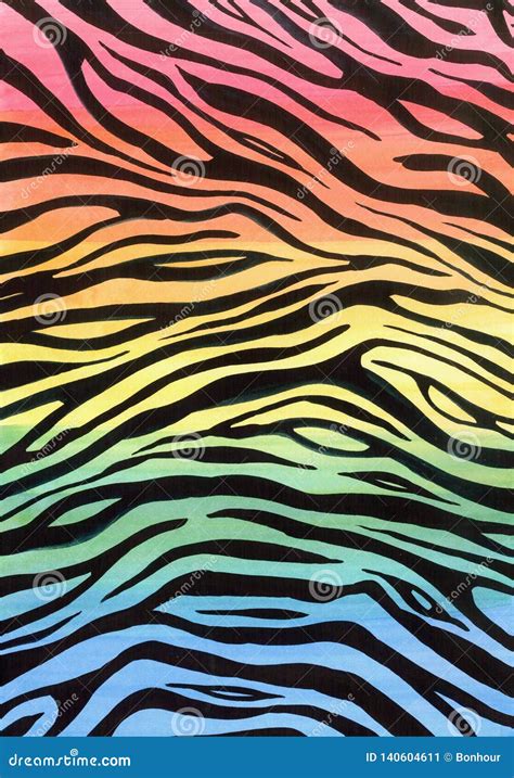 Colorful Zebra Print Pattern In Gouache Stock Illustration