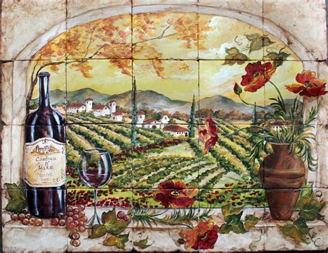The fruit part of the backsplash hopes to entertain you while cooking. Custom Hand Painted Tile Murals