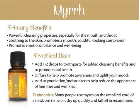 Doterra Myrrh Essential Oil Uses Including Diffuser Blend Recipes