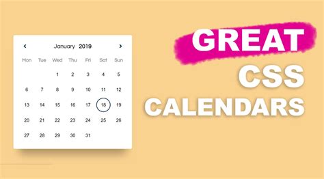 17 Beautiful Css Calendars Examples Alvaro Trigos Blog