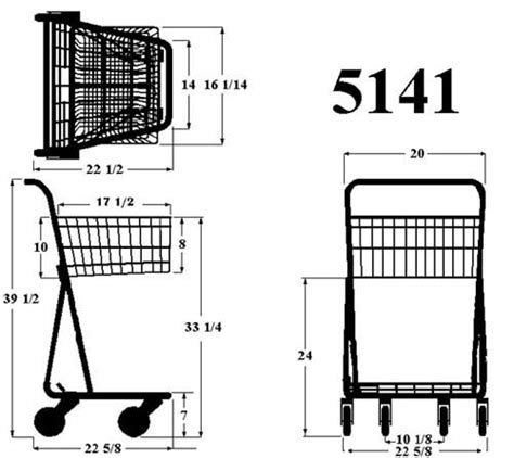 Model 5141 One Basket Convenience Grocery Shopping Cart