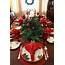 Red Color Decorations Of Christmas Table Centerpiece