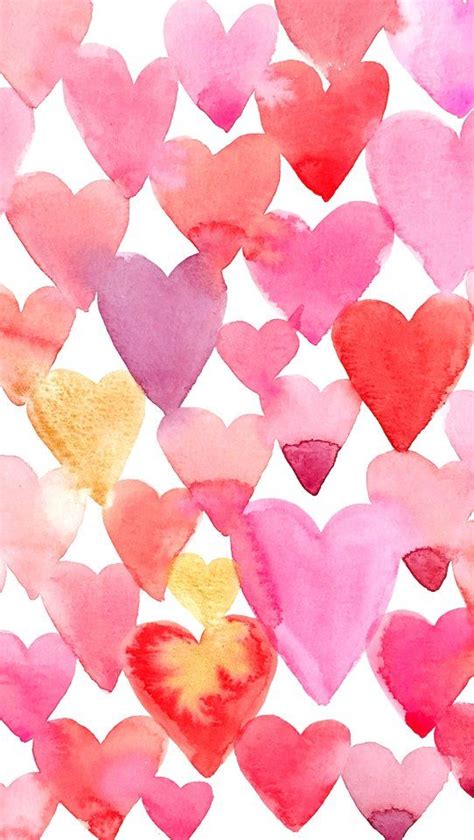 Free Valentines Day Watercolor Phone Wallpaper