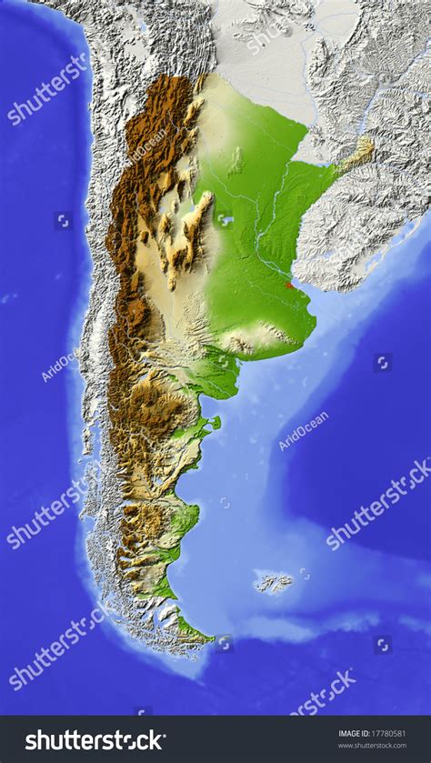 Free Shaded Relief Location Map Of Argentina