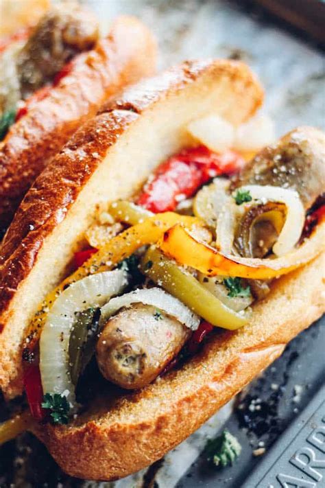 Over medium heat, coat pan with 1 tablespoon olive oil, add sausages and cook 2 to 3 minutes per side, to brown. Sheet Pan Sausage and Pepper Hoagies | Destination Delish