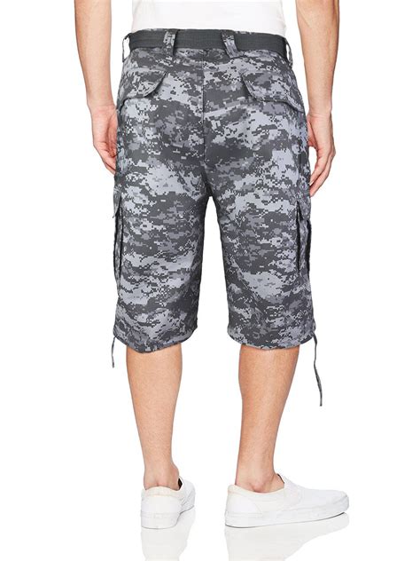 men s tactical military army camo camouflage slim fit cargo shorts with belt ebay