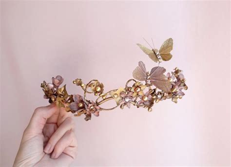 Bridal Hair Piece Gold Bridal Headpiece Butterfly Hair Accessories