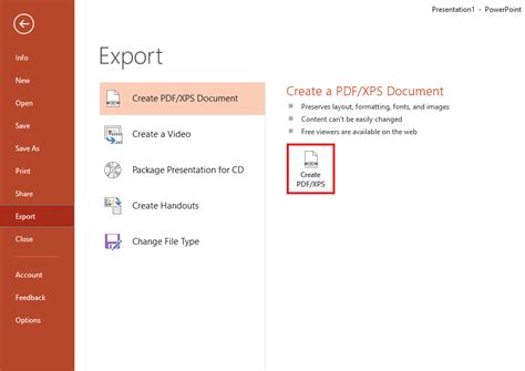 To save as a pdf, click the file tab > save as, and then give the document a name. Save as PDF in PowerPoint 2016 for Windows