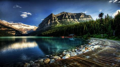 Lake Louise Alberta Canada Fantastic Desktop Wallpaper