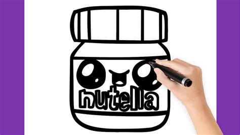 Como Dibujar Una Nutella Kawaii Youtube
