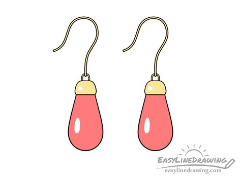 How To Draw Earrings Step By Step Easylinedrawing