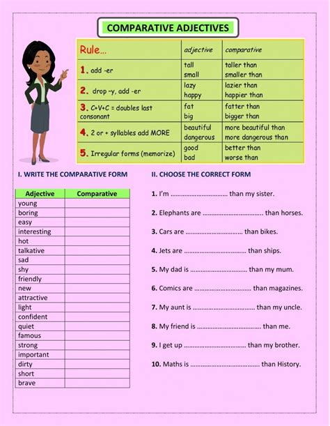 Ficha Interactiva De Comparative Adjectives Para 4th Grade Puedes