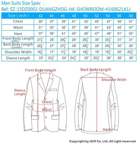 Mens Suits Size Chart Mens Size Guide How To Measure Your Body