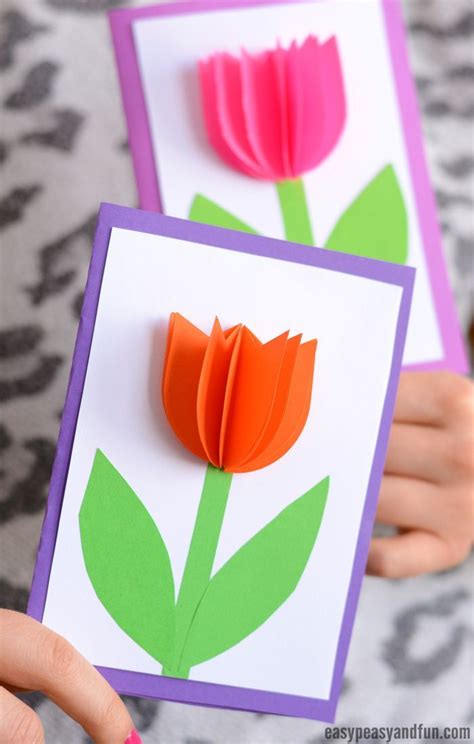 paper tulip card simple mothers day card idea