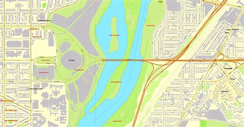 Washington Dc Pdf Map Us Exact Vector Street City Plan