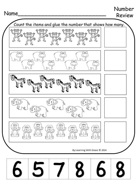1-12 Numbers Worksheets Preschool