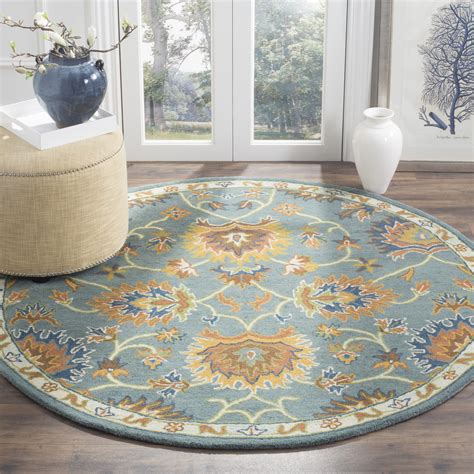 Safavieh Hg R Blue Heritage Round Wool Hand Tufted Traditional Area Rug Ebay