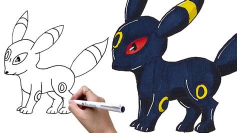 How To Draw A Umbreon Pokemon Step By Step Cute Doodle Youtube