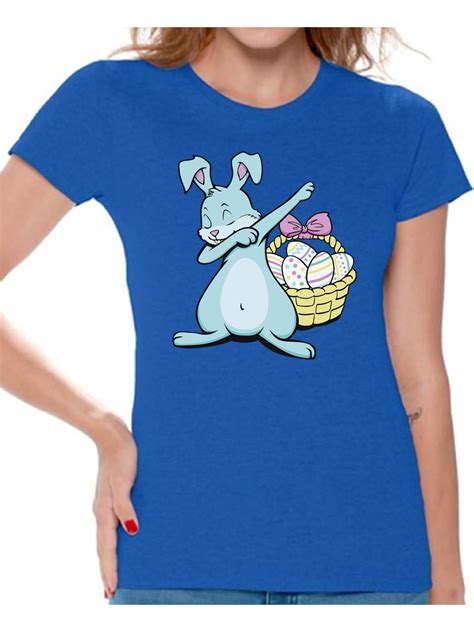Awkward Styles Dabbing Easter Bunny Shirt For Women Easter Bunny Tshirt