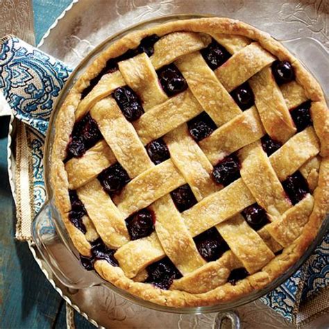 lattice top blueberry pie baking at home