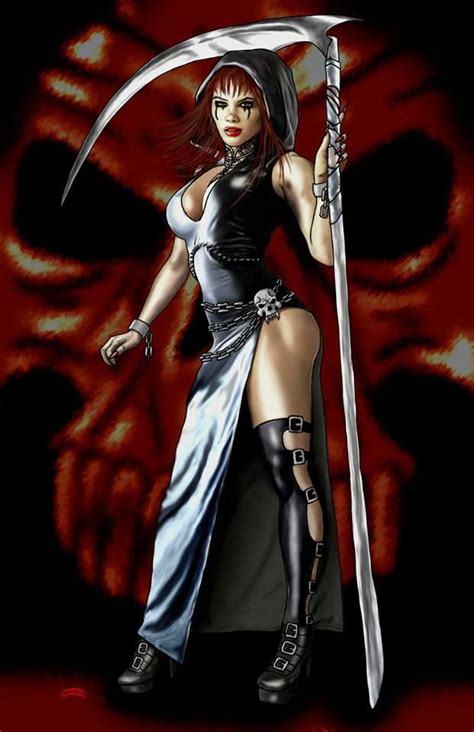 Pin By Wendy Rosinski On Lady Death Grim Reaper Art Dark Fantasy Art Fantasy Female Warrior