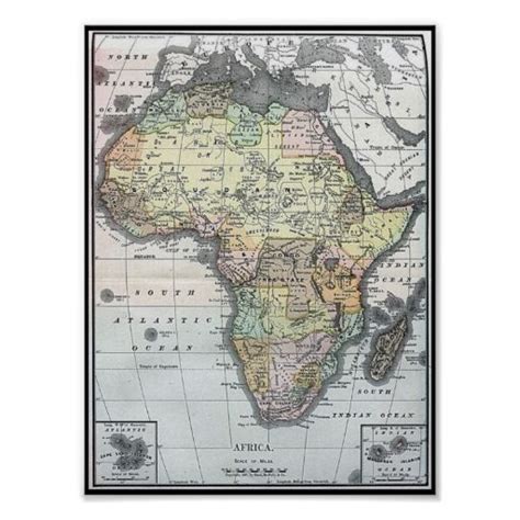 19th Century Africa Map Africa Map Map Poster Africa