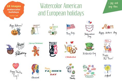 Watercolor American Holidays By Miminoshka Thehungryjpeg