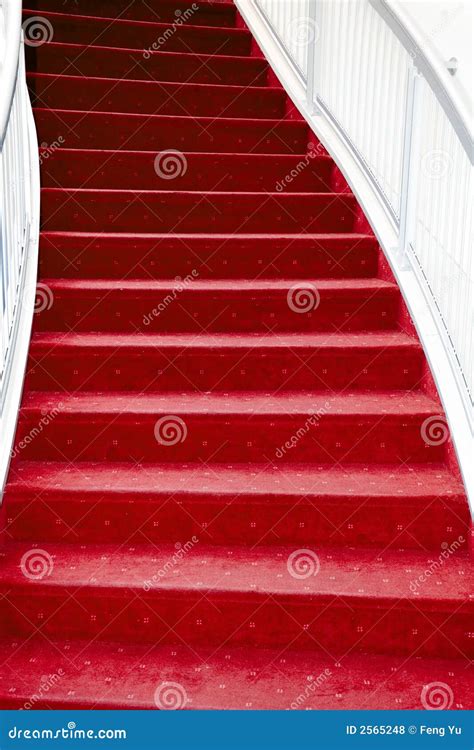 Red Carpet Stair Stock Photo Image Of Moving Upper Upstairs 2565248