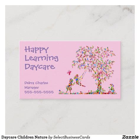 Check spelling or type a new query. Daycare Children Nature Business Card | Zazzle.com in 2020 | Nature kids, Kids daycare, Business ...