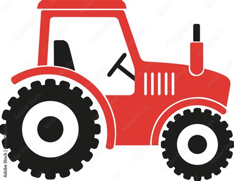 Farm Tractor Farming Color Layered Cut File SVG Cricut Silhouette Vector T Shirt Stock