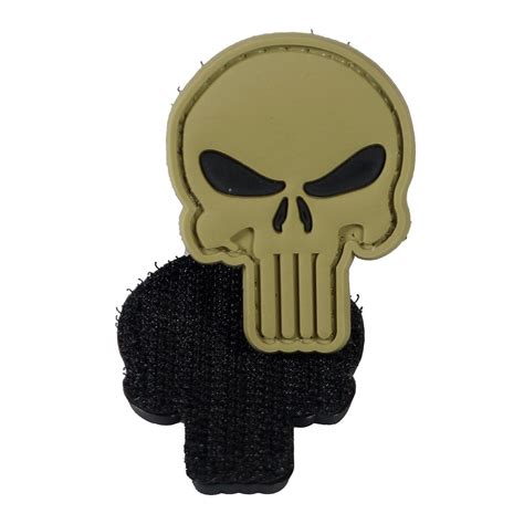 Punisher Tan Pvc Morale Patch 3d Tactical Airsoft Badge Hook And Loop 10