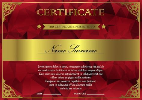 Premium Vector Horizontal Red And Gold Certificate And Diploma