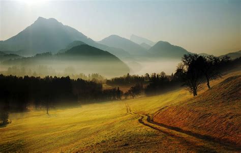 Unusual Natural Landscape Where There Are Hills Mountain Meadows And