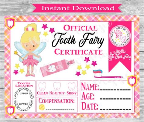 Tooth Fairy Letter First Tooth Printable Gertcomputer