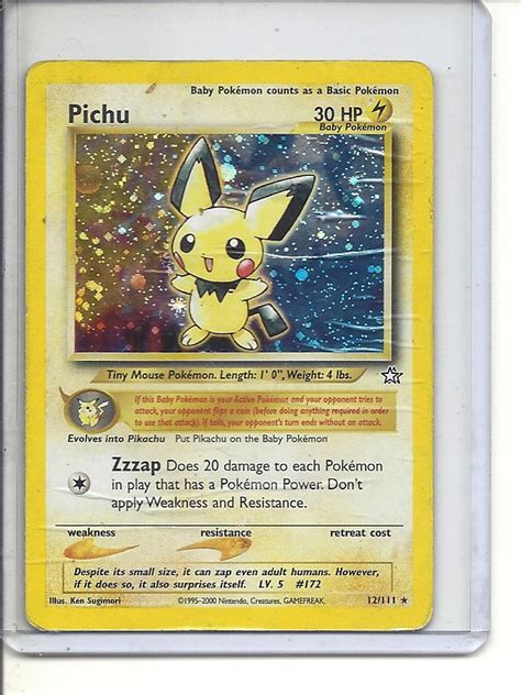We did not find results for: (B-2) 2000 Pokemon card #12/111: Pichu - hologram - Damaged