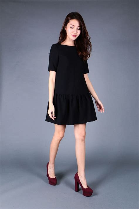 Drop Waist Sleeve Dress Black Black Dress Dresses With Sleeves