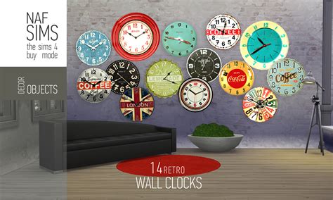 Sims 4 Ccs The Best Retro Wall Clocks By Nafsims