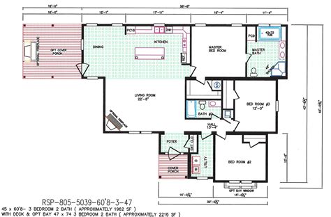 3 Bedroom Floor Plan F 5039 Hawks Homes Manufactured And Modular