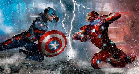Captain America Civil War Promo Art Our Heroes Face Off