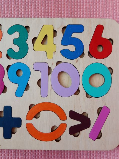 Numbers Puzzle Wooden Puzzle Numbers Educational Toy Etsy