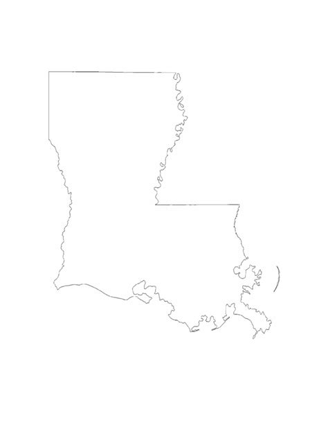 Louisiana State Outline Map Free Download